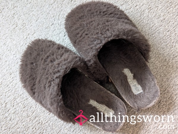 Brown Smelly Fluffy Slippers
