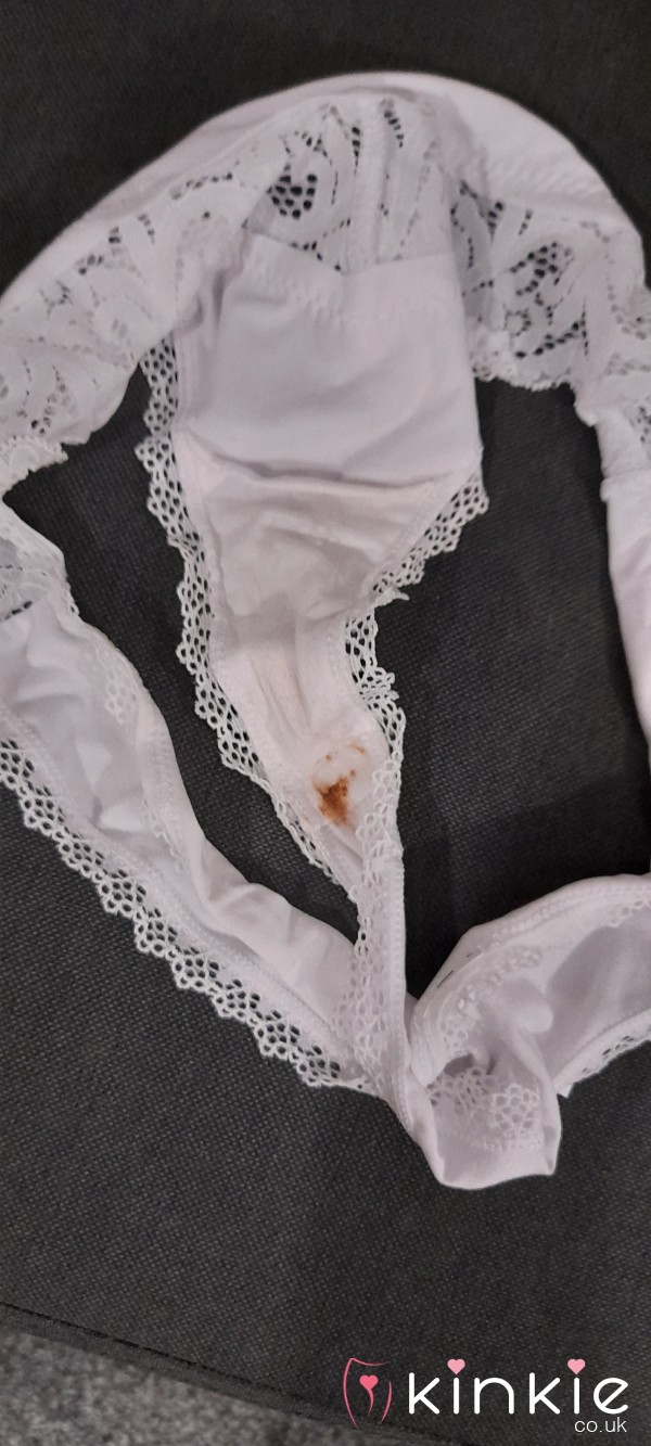 💕 Brown Stained White Panties 💕