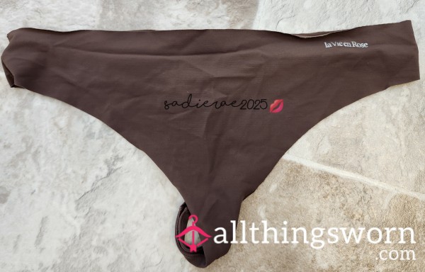 Brown, Stretchy Thong - Includes 24 Hour Wear