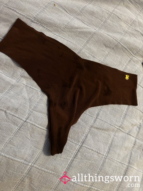 Brown Thong Masturbation And Panty Stuffing