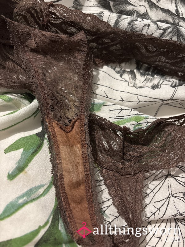 Brown Thong Worn For 24hrs
