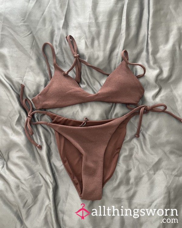 Brown Top And Bottom Swimmers
