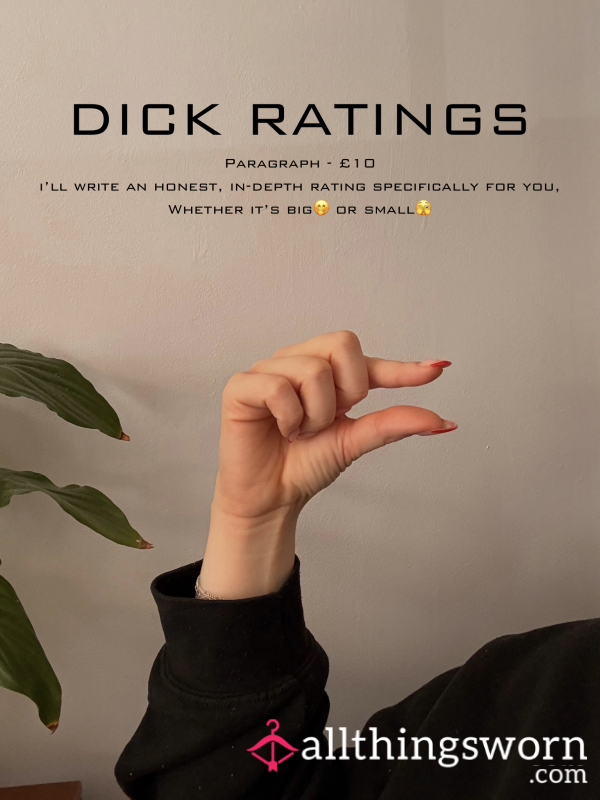 Brutally Honest Written D*ck Rating By Me🖤