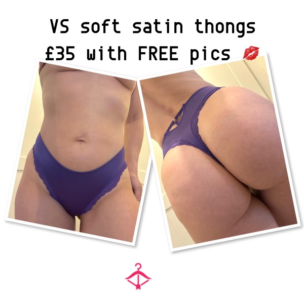 BS Soft Satin Thongs In Purple Worn For 2 Days With FREE Pics And Video Clip
