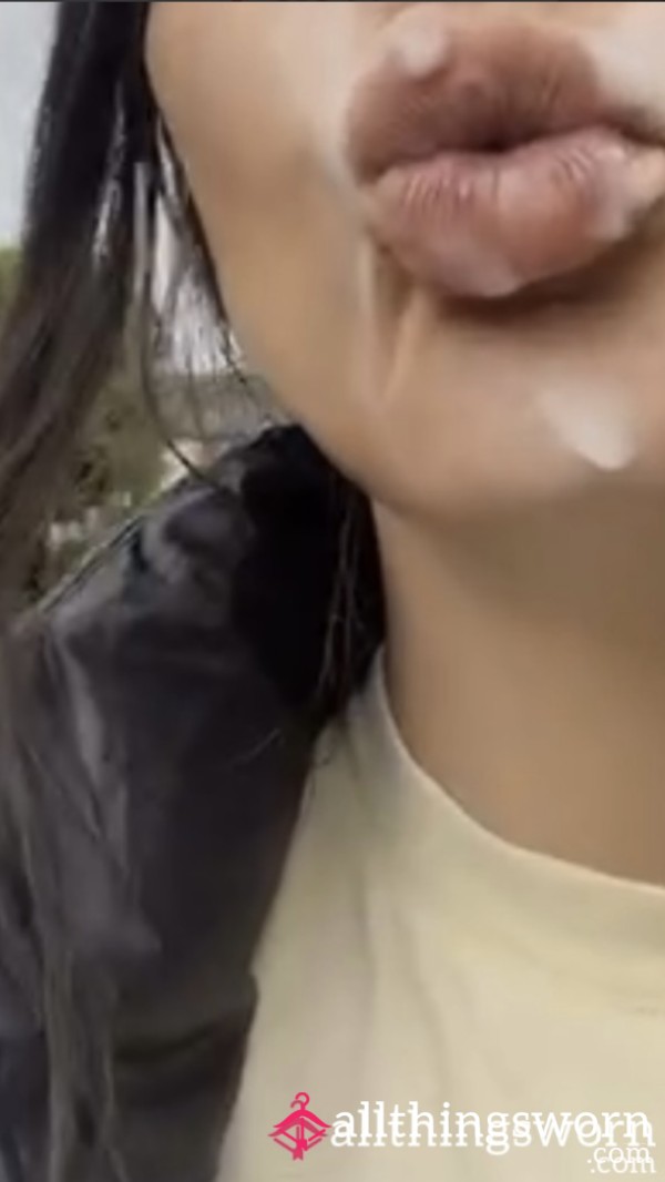 Bukkake C*m Walk Outdoors