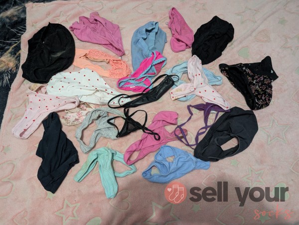 BUNDLE DIRTY 🤢🤢 C*m STAINED RAINBOW 🌈🌈 PANTIES HEHE A MUST HAVE TO YOUR COLLECTION