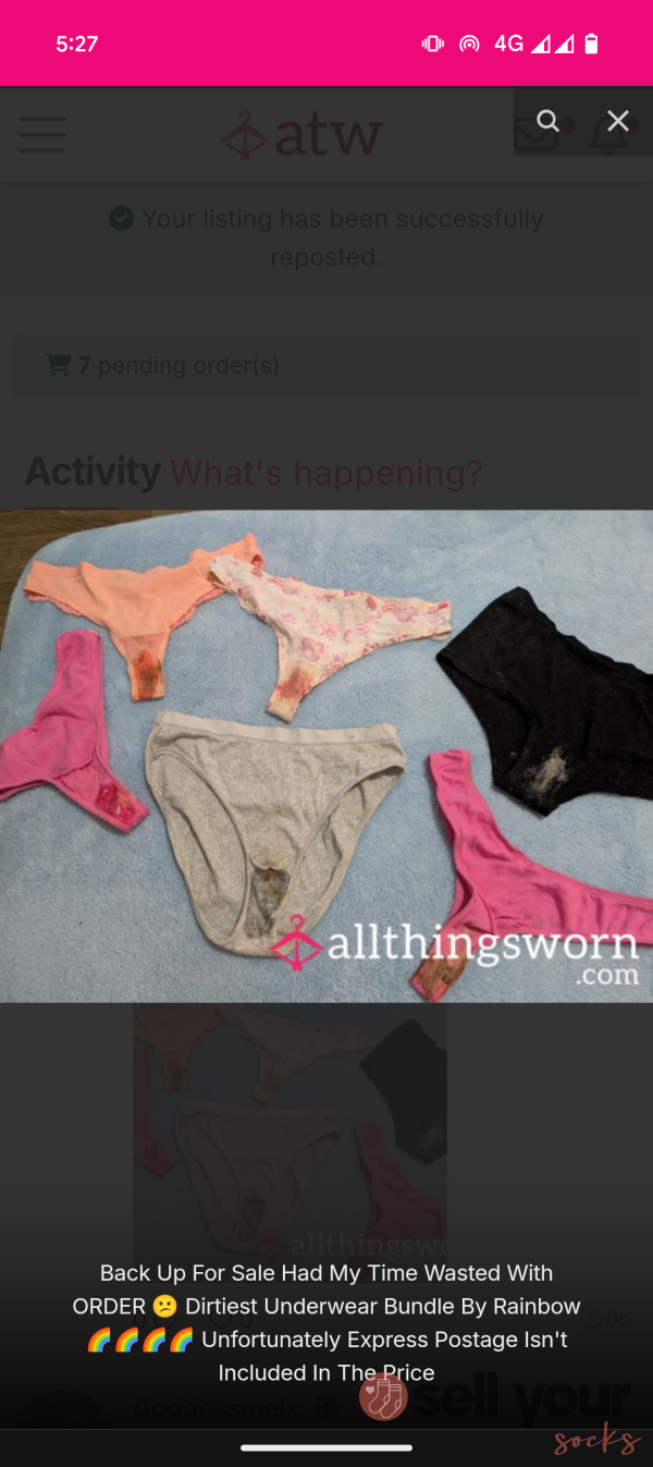 BUNDLE DIRTY 🤢🤢 C*m STAINED RAINBOW 🌈🌈 PANTIES HEHE A MUST HAVE TO YOUR COLLECTION