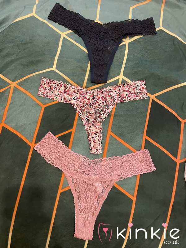 Bundle Of 3 Thongs. Worn To Order For 24 Hrs To