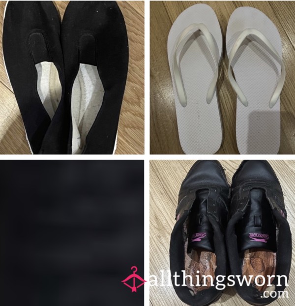 Bundle Of 3 Pairs Of Well-worn Shoes