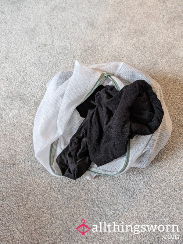 Bundle Of Unwashed Black Tights, Worn For 12.5 Hours. Minimum Of 2 Days Of Wearing.
