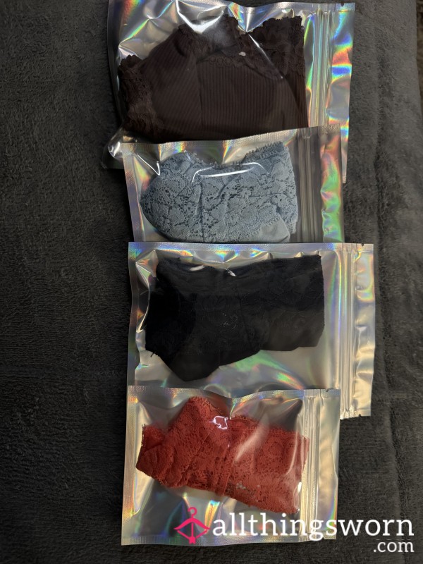 SALE!! 💥 BUNDLE PACK SALE! 4 PAIRS OF 2-4 DAY WORN PANTIES! 💥
