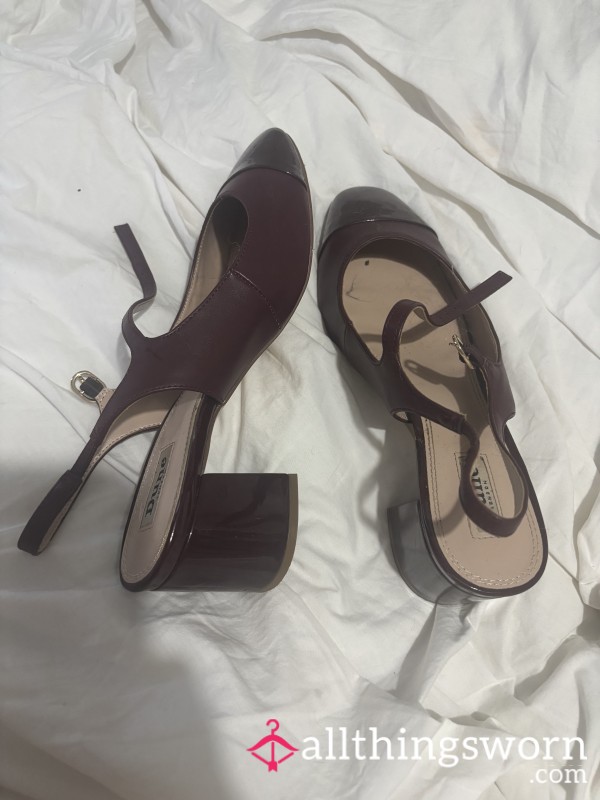 Burgandy Heels Well Worn