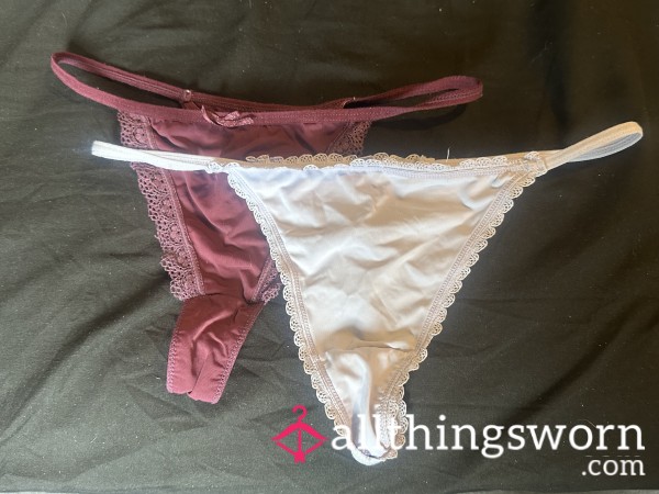 Burgundy And Lavender Silk G-strings