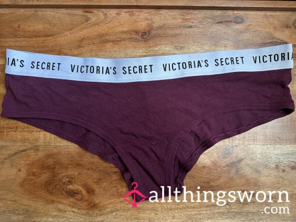 Burgundy Babe 🍷 Worn Victoria’s Secret Panties – Soft, Scented & Sporty
