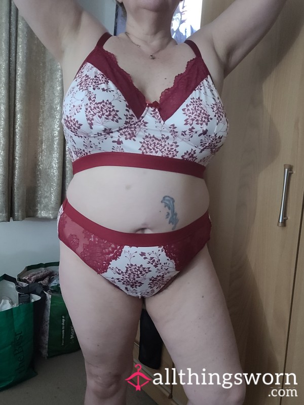 Burgundy Bra And Knickers