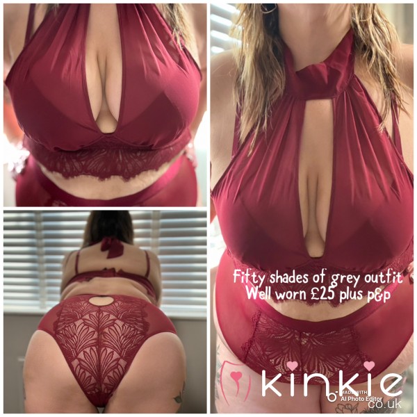 BURGUNDY HALTER NECK BRALETTE & KNICKERS ❤️VAC SEALED FOR FRESHNESS
