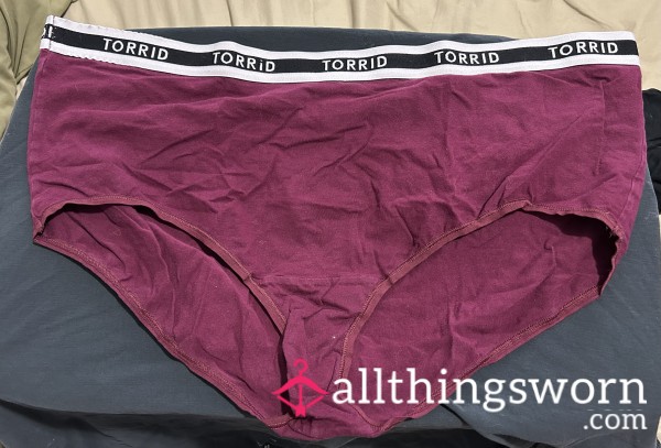 ~BURGUNDY HIGH WAIST FULL BACK BRIEF COTTON PANTY~