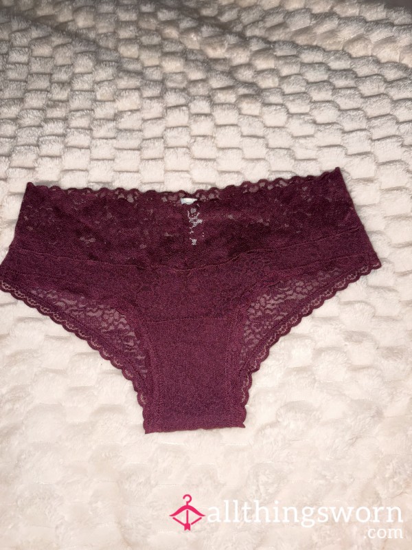 Burgundy Lace Cheeky Panties