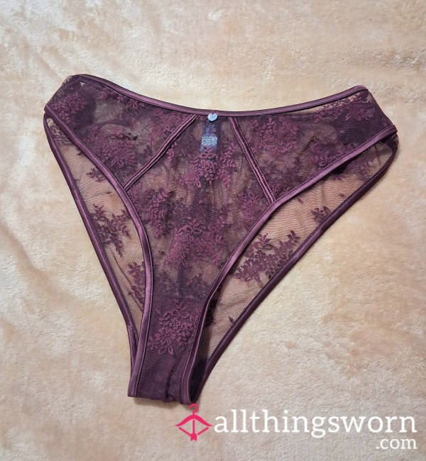 Burgundy Lace Full Back Panties | 24 Hour Wear + Custom Add Ons