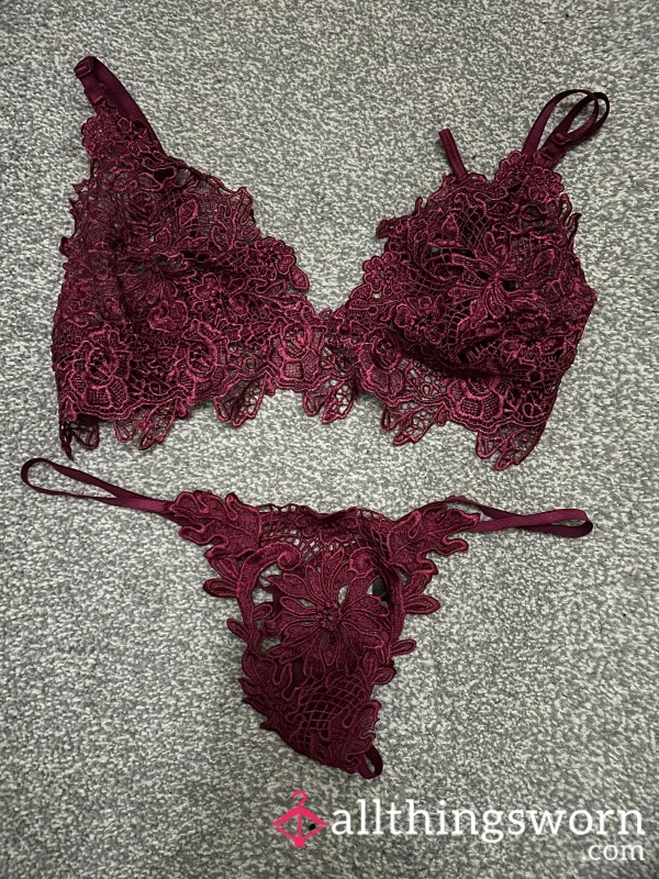 Burgundy Lace Set