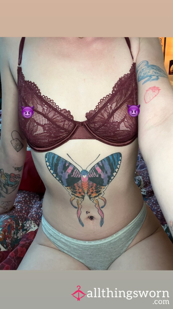Burgundy Lace Wired Bra ❣️💋 ~ Worn 24hrs