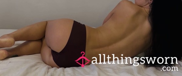 ♥️Burgundy Panties Worn Over 24h With Love Juice Size S