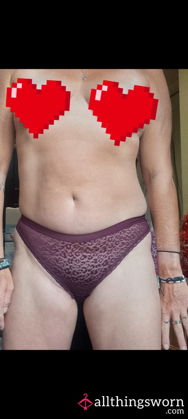 Burgundy Print Panties