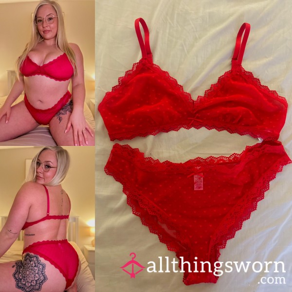 🍓❤️ Burgundy Red Heart Lounge Lingerie Set 🍓 ❤️