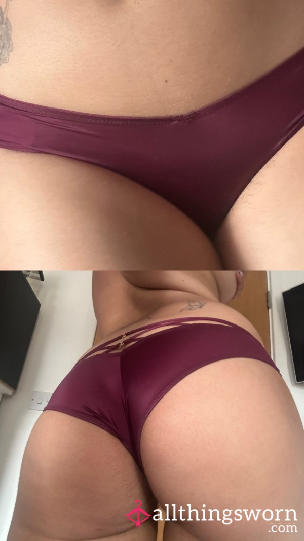 Burgundy Satin Panties