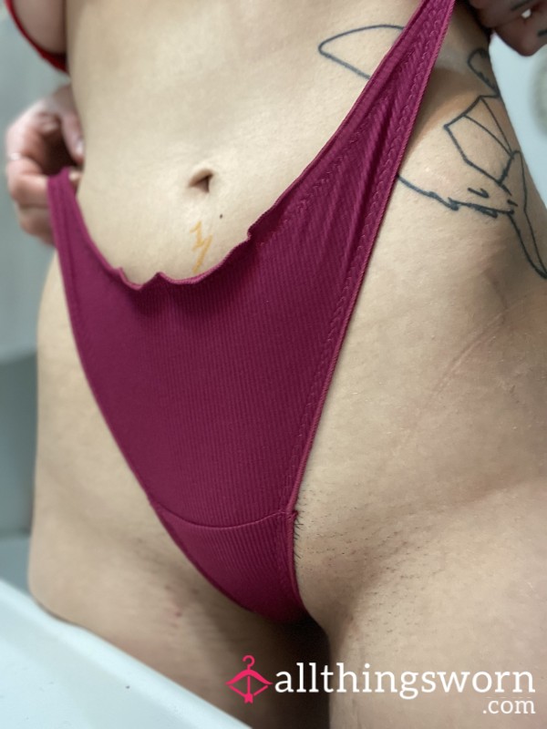 BURGUNDY THONG