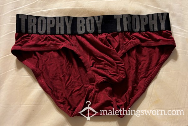 Burgundy Trophy Boy Briefs Size XL