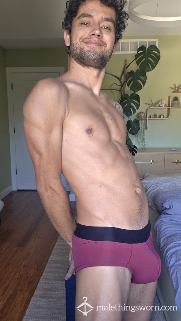 Burgundy Undies With Or Without My Jizz