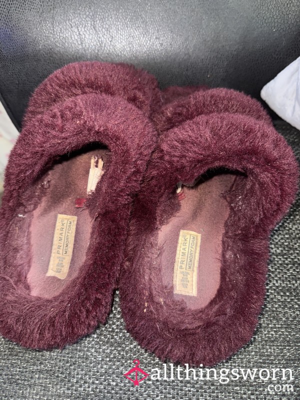 Burgundy Worn In Smelly Slippers