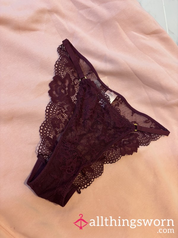Burgundy/dark Red Lacey Boux Avenue Thong