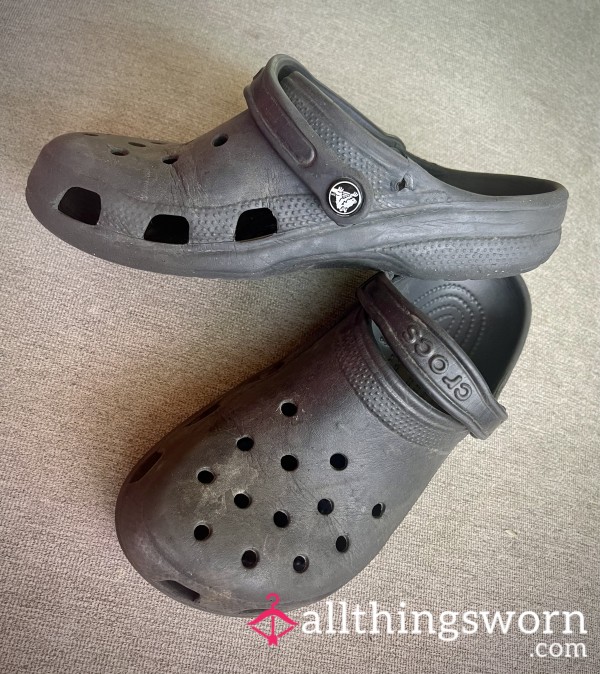 Busted, Smooth Soled, Black Crocs | Size 8M/10W | Purchase, Customs, Or Tea