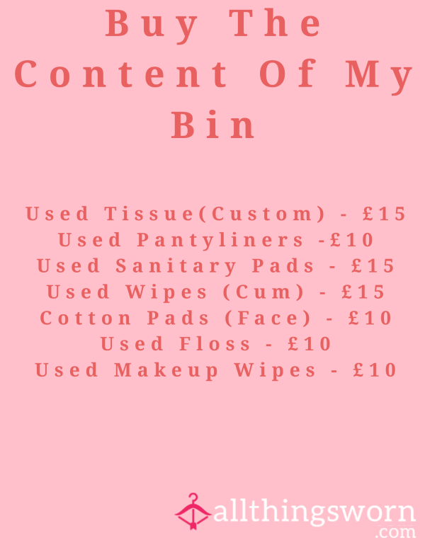 Buy Contents From My Bathroom Bin