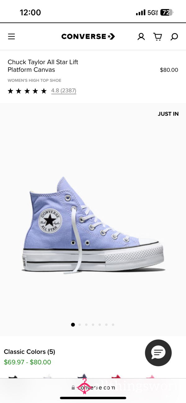 Buy Me Lilac Platform Converses