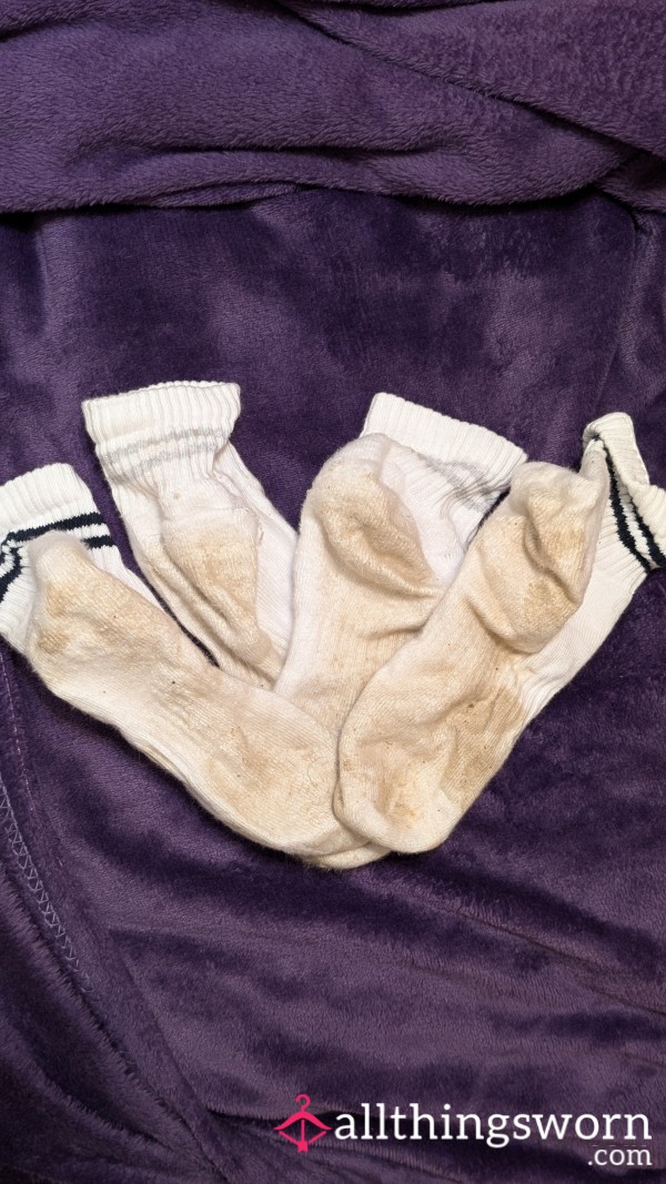 BUY ONE GET ONE FREE Two Pairs Of Worn White Socks