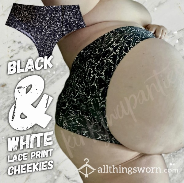 B&W Lace Print Cheekies - Includes 48-hour Wear & U.S. Shipping