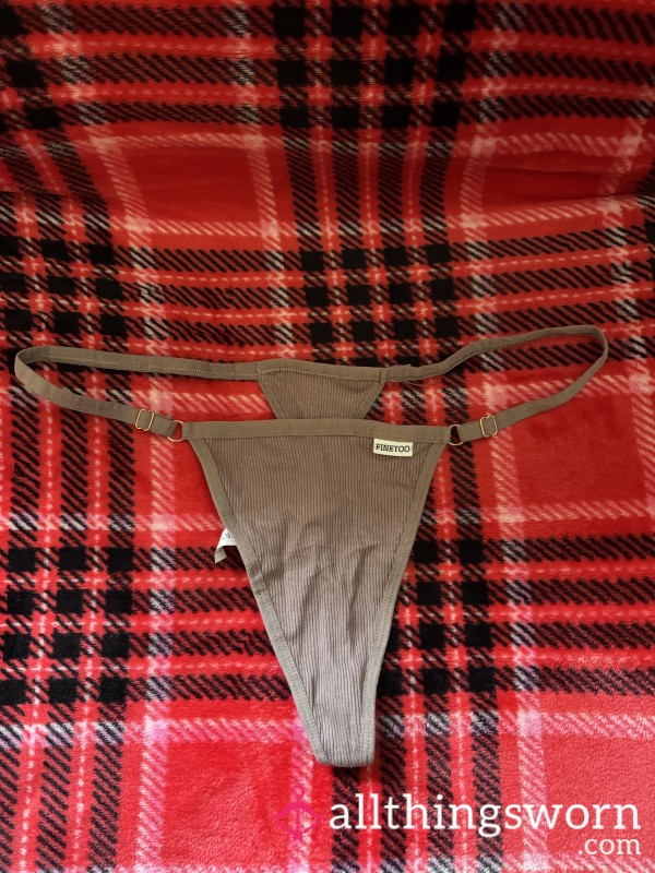 Cafe Ribbed Cotton Gstring, Xl