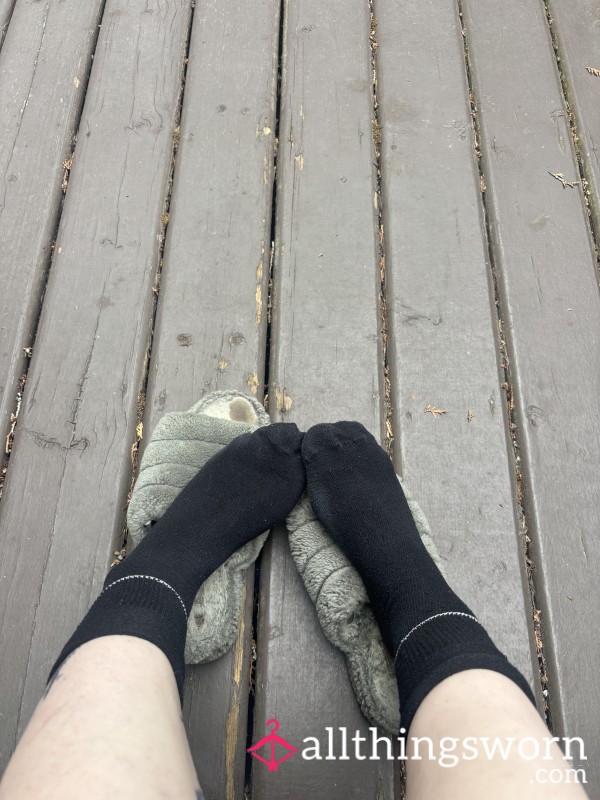 Calf High Black Socks