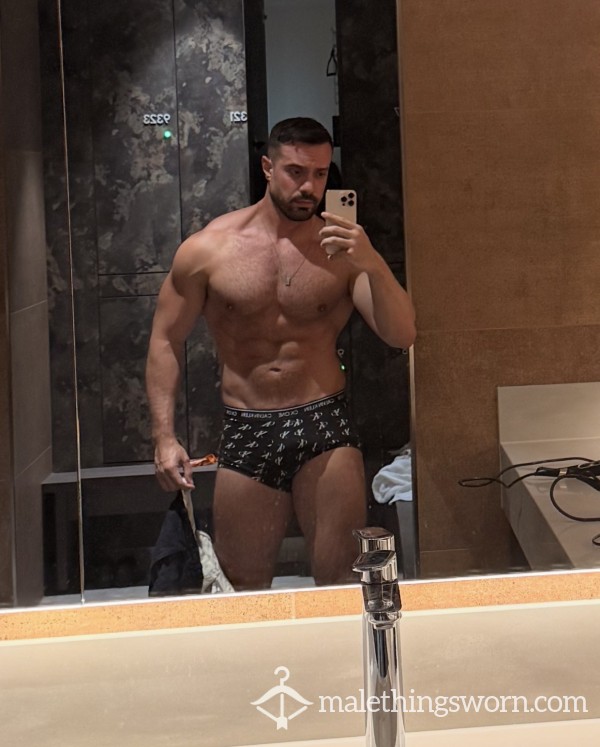 Calvin Klein Black Boxers, Full Day Worn, Gym Sweat