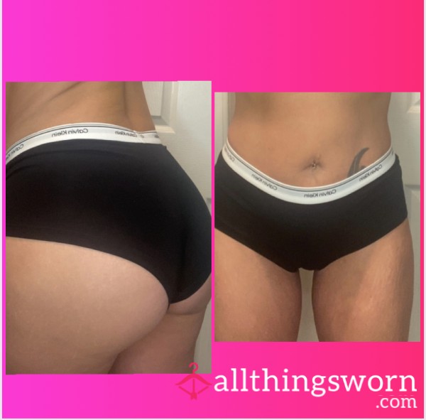 Calvin Klein Black Cotton Boyshorts