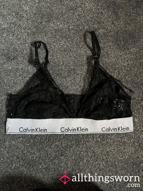 Calvin Klein Black Lace Bralette WELL WORN!