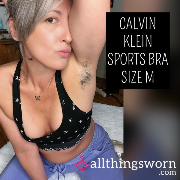 Calvin Klein Black Logo Sports Bra Size M