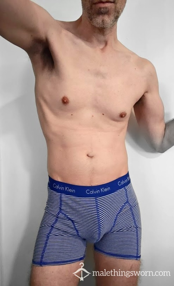 Calvin Klein CK Blue Stripe Cotton Boxerbriefs Size M