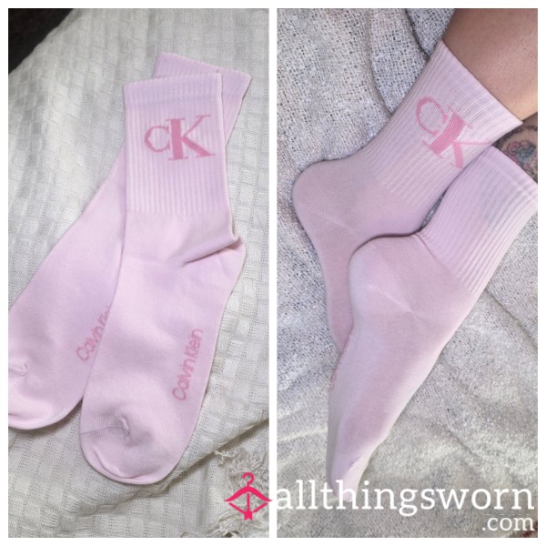 Calvin Klein CK Pink Logo Cotton Socks