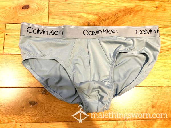 Calvin Klein Light Blue Microfiber Hip Briefs (L) Ready To Be Customised For You!