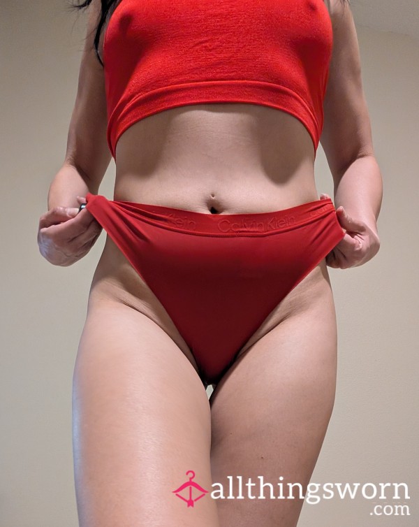 ❤️Calvin Klein Microfiber Thongs (Blush, Red, Or Black), Size S🖤