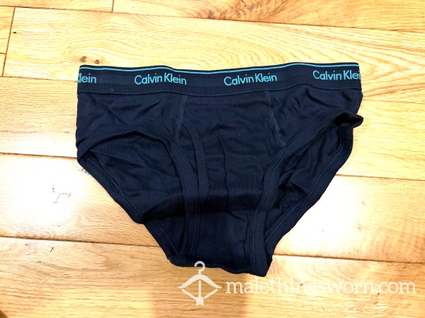 Calvin Klein Navy Blue Hip Briefs With Keyhole Fly (S) Ready To Be Customised For You!